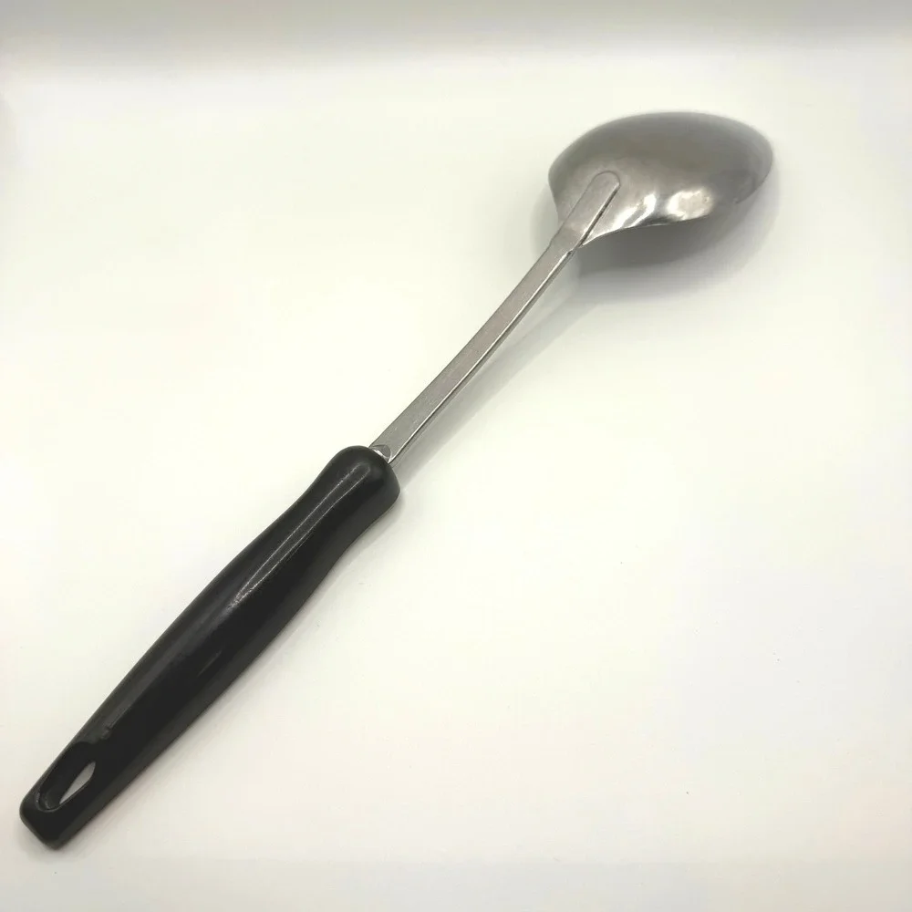 Vintage Ekco Stainless Steel Serving Spoon Faux Wood‎ Grain Handle Made in USA